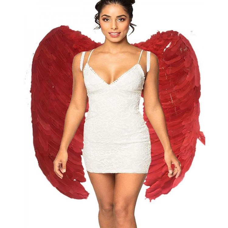 Mega Size Red Color Real Feather Angel Wing 100x85 cm