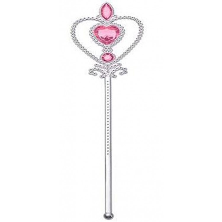 Pink Color Heart Embroidered Stone Frozen Anna Elsa Wand 32 cm