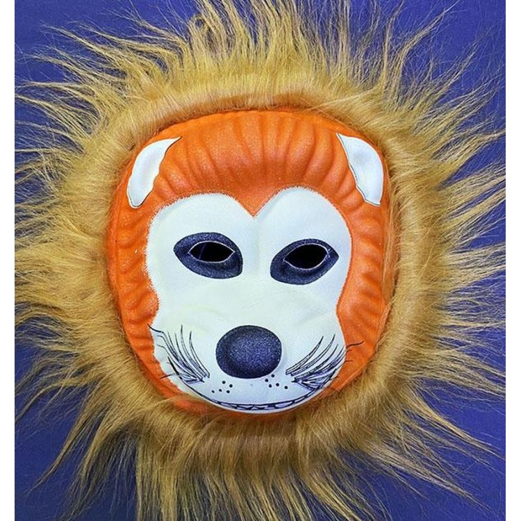 Unbreakable Soft Lion Mask with Brown Plush Hair Model 3