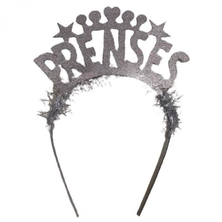 Princess Written Star Heart Shaped Silver Color Partycrown