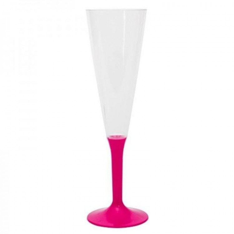 Crystal Washable Mica Plastic Champagne Glass Pink Color10 Pieces
