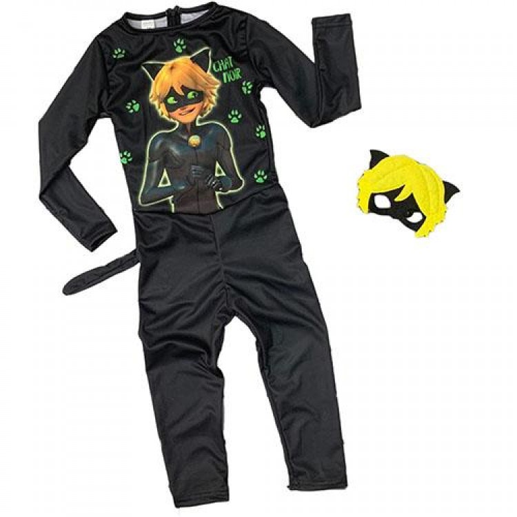 Masked Black Cat Kids Costume - Chat Noir Costume3/4 Years Old