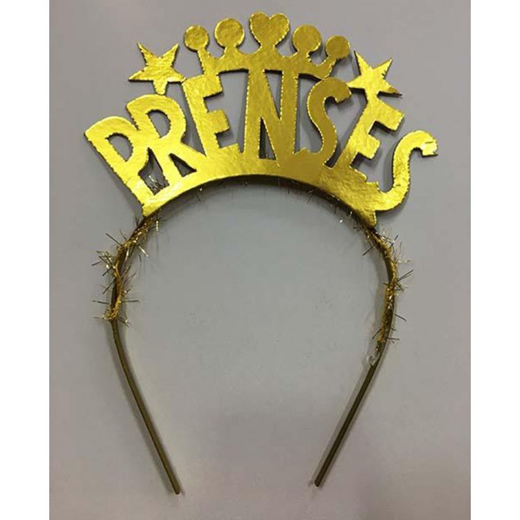 Princess Written Metallized Party Crown Gold Color