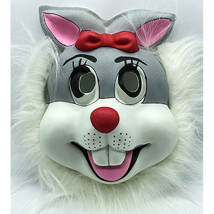 White Plush Eva Rabbit Mask