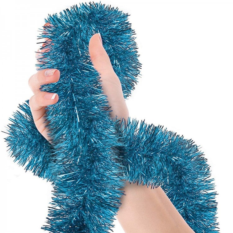 Glitter Ornament For Party 2 Meters Length 6cm Width Light Blue Color Imported