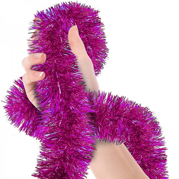 Glitter Ornament For Party 2 Meters Length 6cm Width Fuchsia Color Imported
