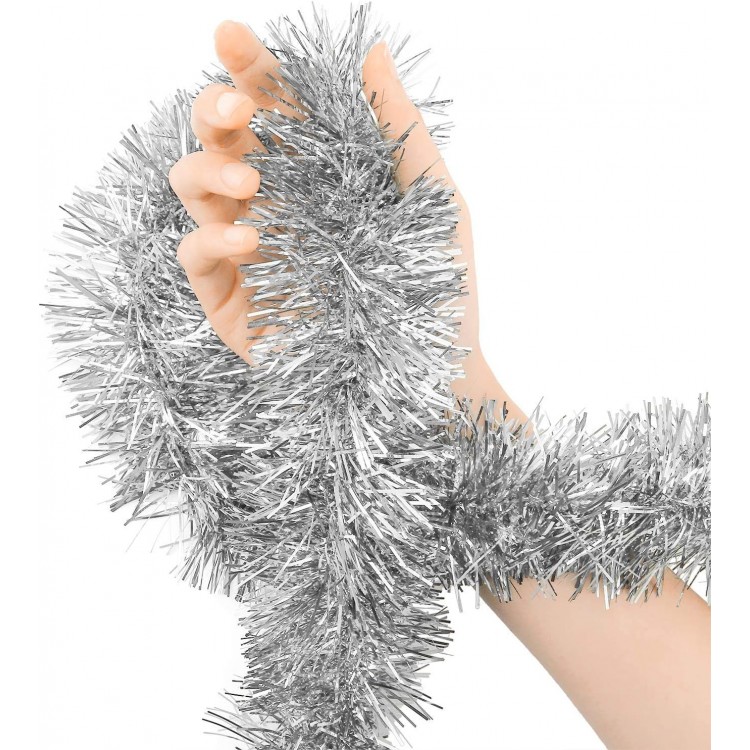 Glitter Ornament for Party 2 Meters Length 6 cm Width Silver Color Imported