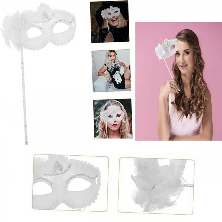 White Shimmer Photo Shoot Mask 18x29 cm