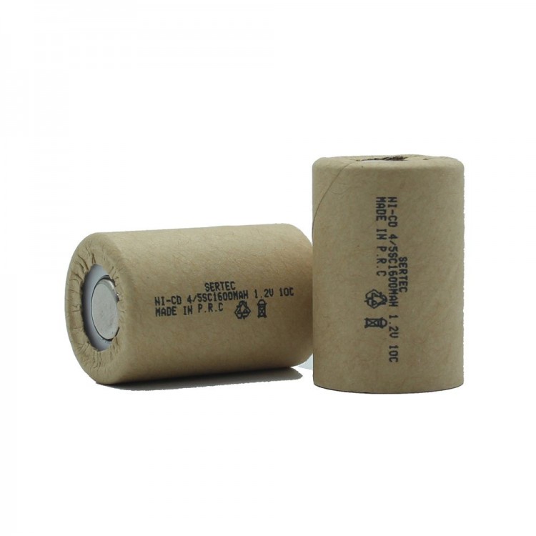 1.2V Ni-Cd 4/5 SC 1500Mah Paper Rechargeable Battery 10C (Headless/Flat Head)