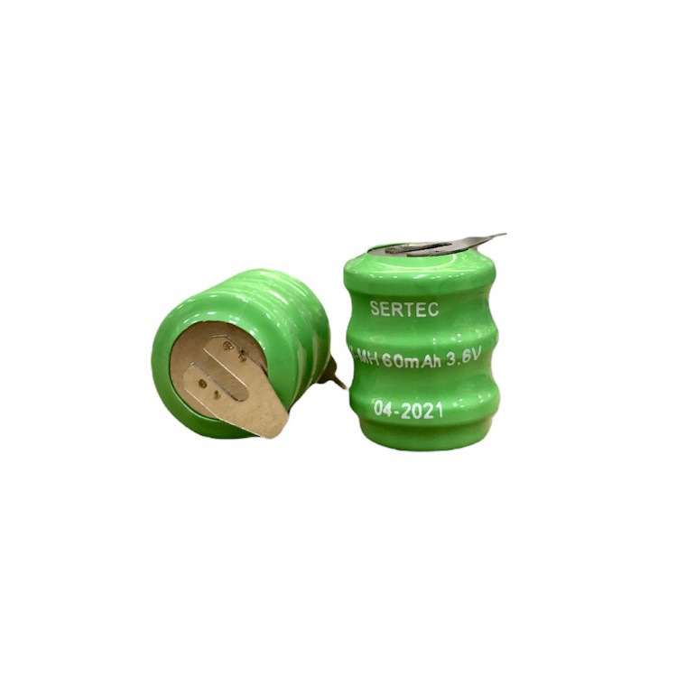 3.6V 3S1P 60 Mah 2 Pin NI-MH Buton Pil