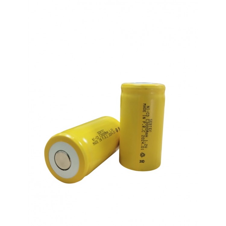 1.2V 3000 Mah - C Medium Size - Ni-CD Rechargeable Battery - (Headless / Flat Head)