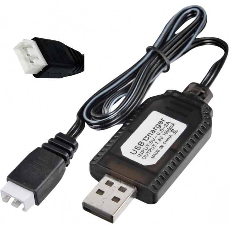7.4V Li-ion SM-3P Soket Drone Bataryası USB Şarj Kablosu