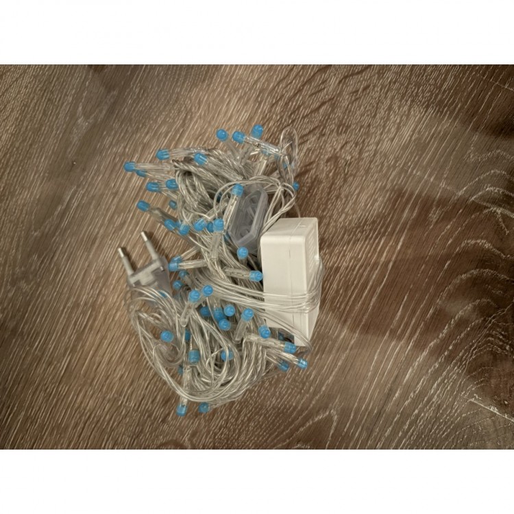 10 M 100 LED Drop Tip Blue Light Transparent Cable MZ-17-6