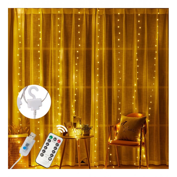 Tel Perde Led 3*3m 300 Led Gün Işığı