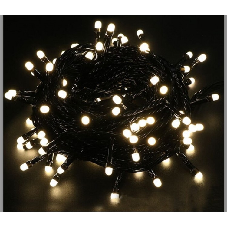 5M Bead Lamp Daylight 8 Functions 100Black Cable with LED Plug Extension Cable