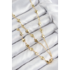 Pirinç Zirkon Taşlı Kalp Model Gold Renk Y Kolye 5886