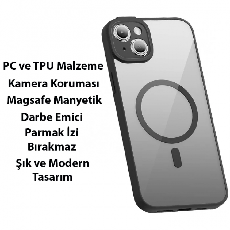 Baseus Frame Series iPhone 14 6.1 Kamera Koruyuculu Magsafe Kılıf + Tempered Ekran Koruyucu Set-(5775)