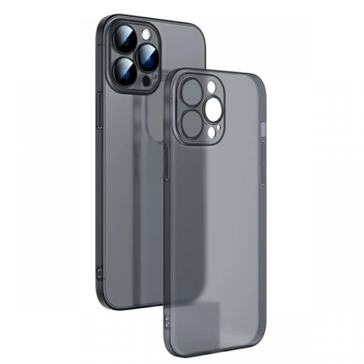 Ally iPhone 13 Pro 6.1inch Frosted Glass Şeffaf Kamera Korumalı Kılıf-(5775)