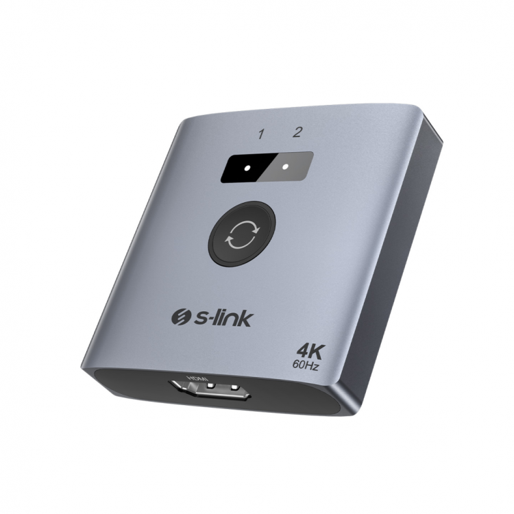 S-LINK SL-LU602 2xHDMI 4K 60Hz Monitör Çoklayıcı (1PC-2Monitör veya 2PC- 1Monitör) Çift Yönlü Switch(1923)