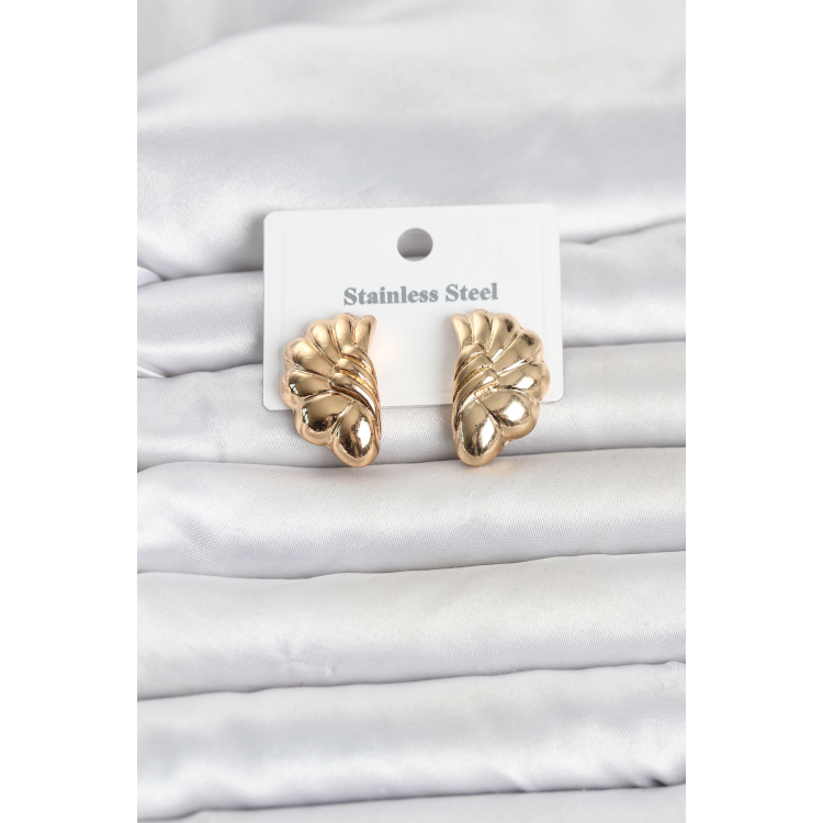316L Çelik Gold Renk Vintage Model Kadın Küpe 5886