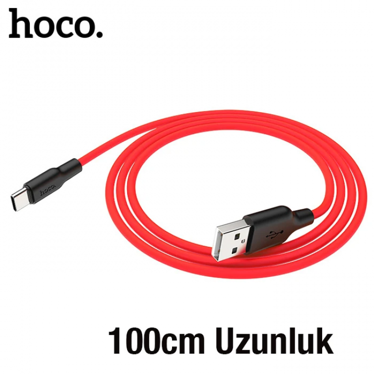 HOCO X21 Plus USB to Type-C 3A Silikon Hızlı Şarj ve Data Kablosu-(5775)