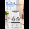 PHILIPS CHP7022W/62 2li Akım Korumalı Priz 1140 Joules (Beyaz)(1923)