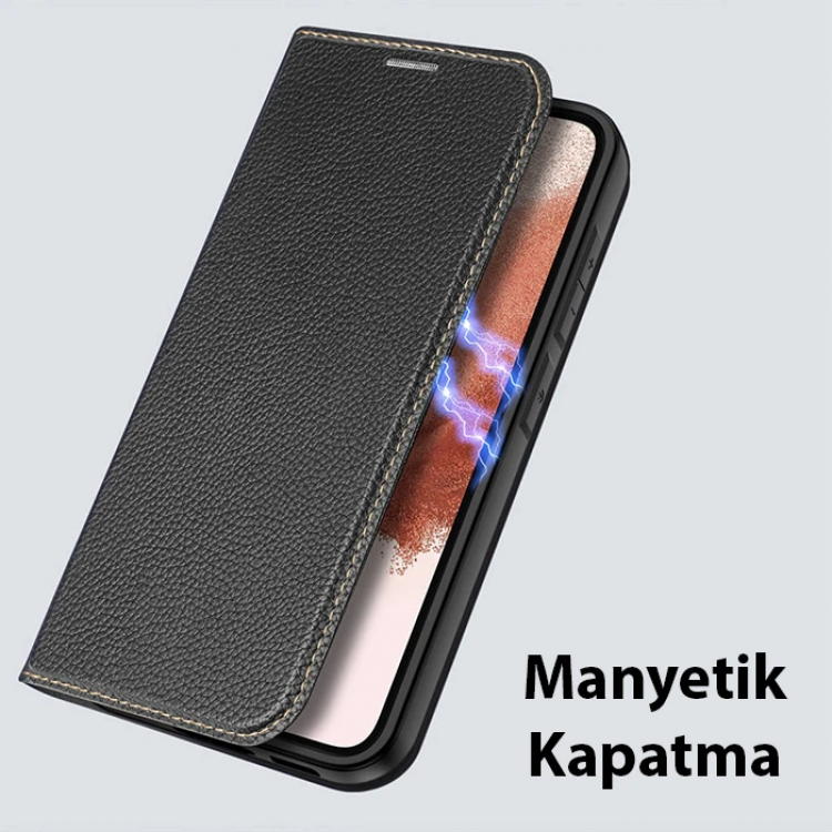 Dux Ducis SM Galaxy S23 Plus Kılıf Skin X2 Series Magnetic PU Deri Manyetik Kapaklı Kılıf-(5775)