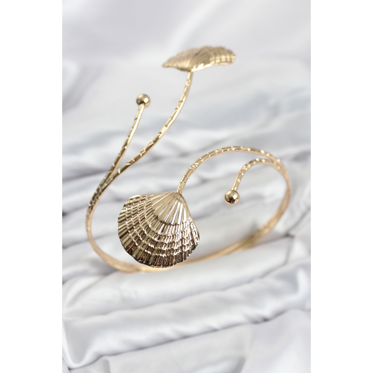 Pazu Bileklik Gold Renk Pirinç Deniz Kabuğu Model 5886