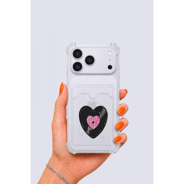 iPhone 17 Pro Max Kartlıklı Vinly Desenli Kılıf