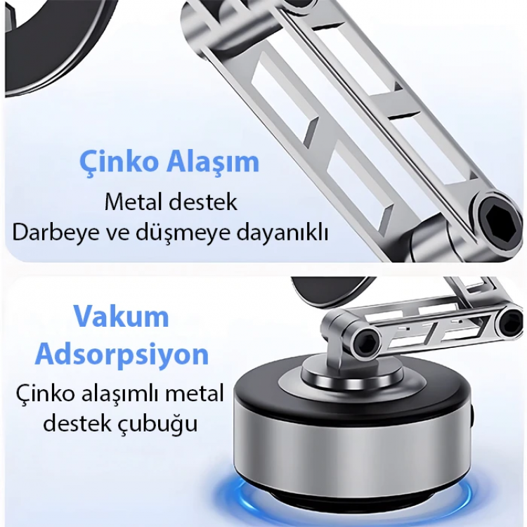 ALLY X91 Manyetik Vakumlu Araç Telefon Tutucu Ayna-Cam-Araba Magsafe Araç Tutucu-(5775)