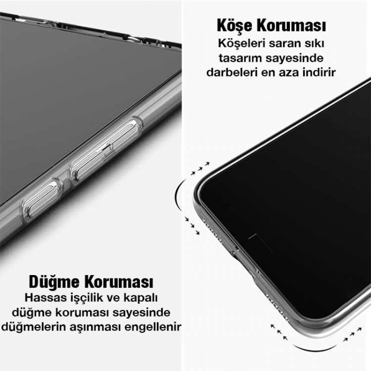 Ally iPhone 12 Pro 6.1inç Kılıf Kamera Korumalı Ultra İnce Şeffaf Silikon Kılıf-(5775)