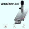 Ally K8 Lightning iPhone Tak Konuş Wireless Kablosuz Mini Yaka Mikrofonu Canlı Yayın Mikrofonu-(5775)