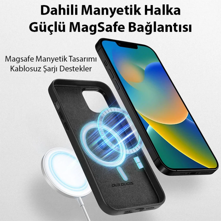 Dux Ducis Grit Series iPhone 14 6.1inç Premium MagSafe Uyumlu Kılıf-(5775)