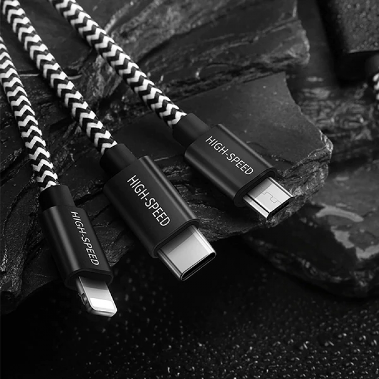 DUX DUCIS 3in1 Usb Type C-İPhone Ve Mikro Kopmaz Usb kablo Hızlı Şarj-(5775)