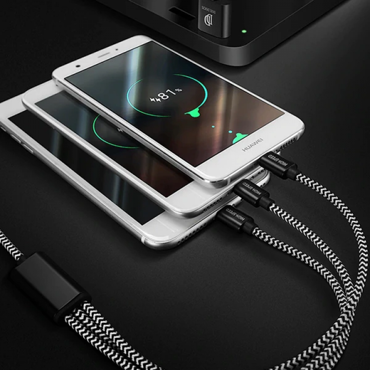 DUX DUCIS 3in1 Usb Type C-İPhone Ve Mikro Kopmaz Usb kablo Hızlı Şarj-(5775)