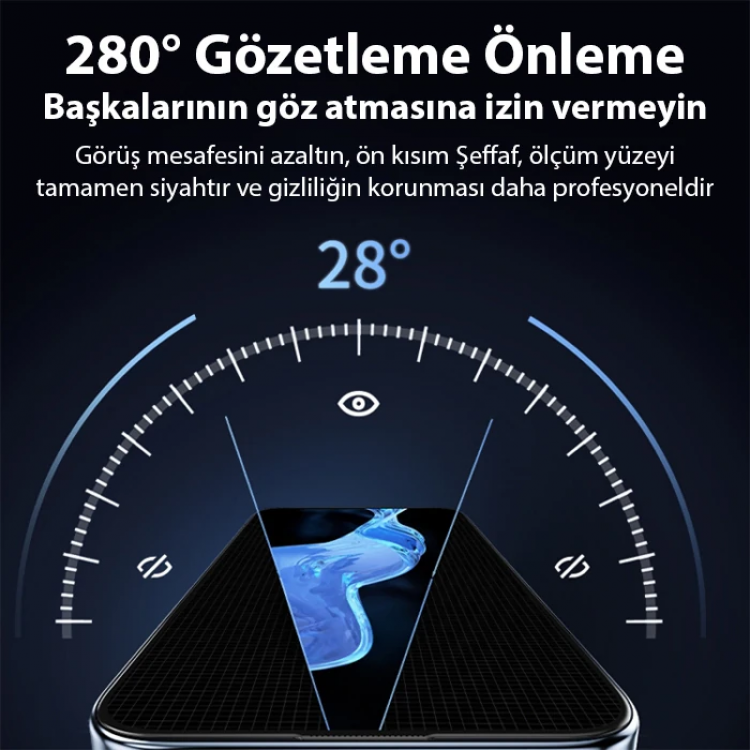 Ally iPhone 14 Privacy Hayalet Full Koruma Tempered Cam Ekran Koruyucu-(5775)