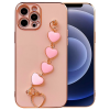 Ally iPhone 12 Pro 6.1inç Kılıf Kalp Bileklik Tutuculu Lüx Silikon Askılı Kılıf-(5775)