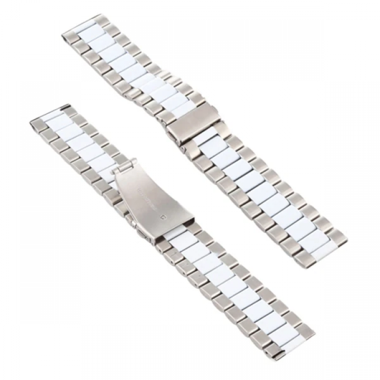 22MM Gear S3 Watch 4 -GT2 GT2E 46MM KayışKordon Seramik Paslanmaz Çelik-(5775)
