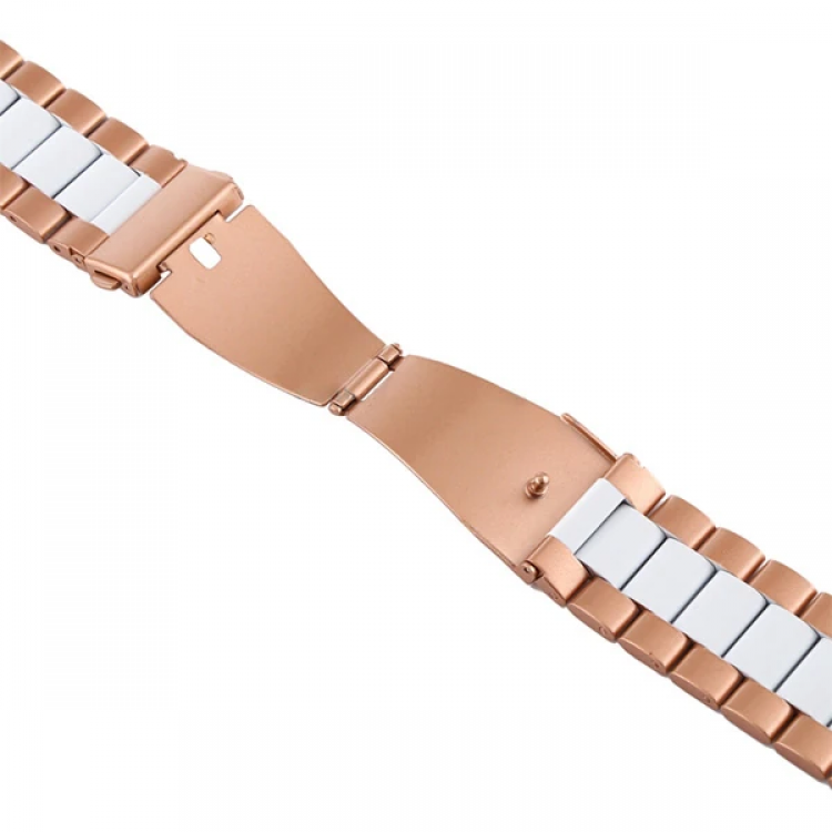 22MM Gear S3 Watch 4 -GT2 GT2E 46MM KayışKordon Seramik Paslanmaz Çelik-(5775)
