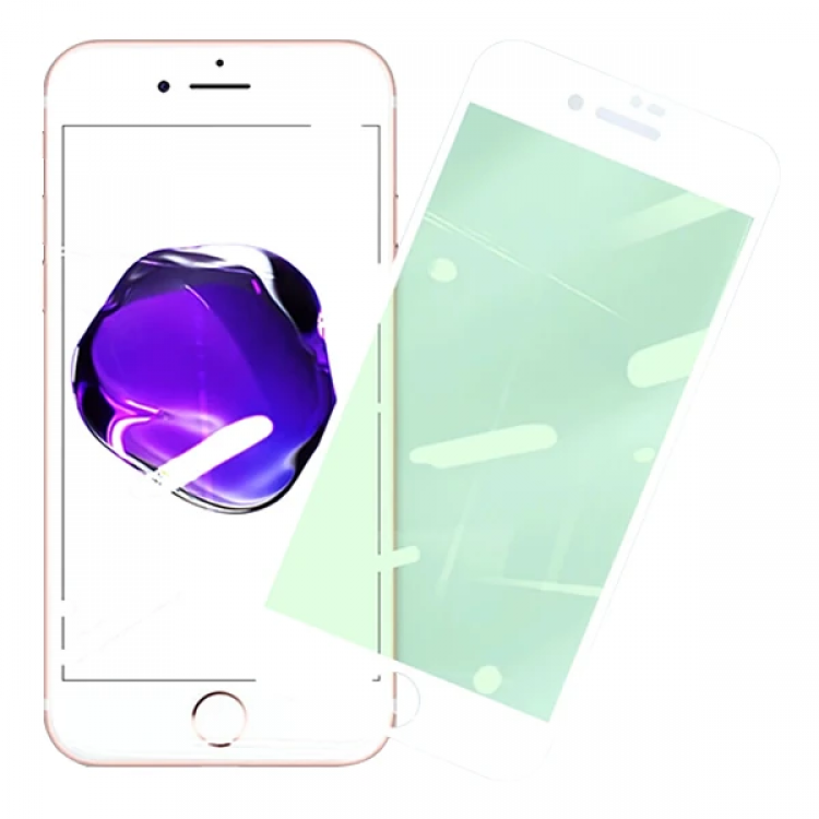 ALLY İPhone 8 Plus 7 Plus Anti -Blue Green Light Göz Korumalı Tempered Full Ekran Koruyucu-(5775)