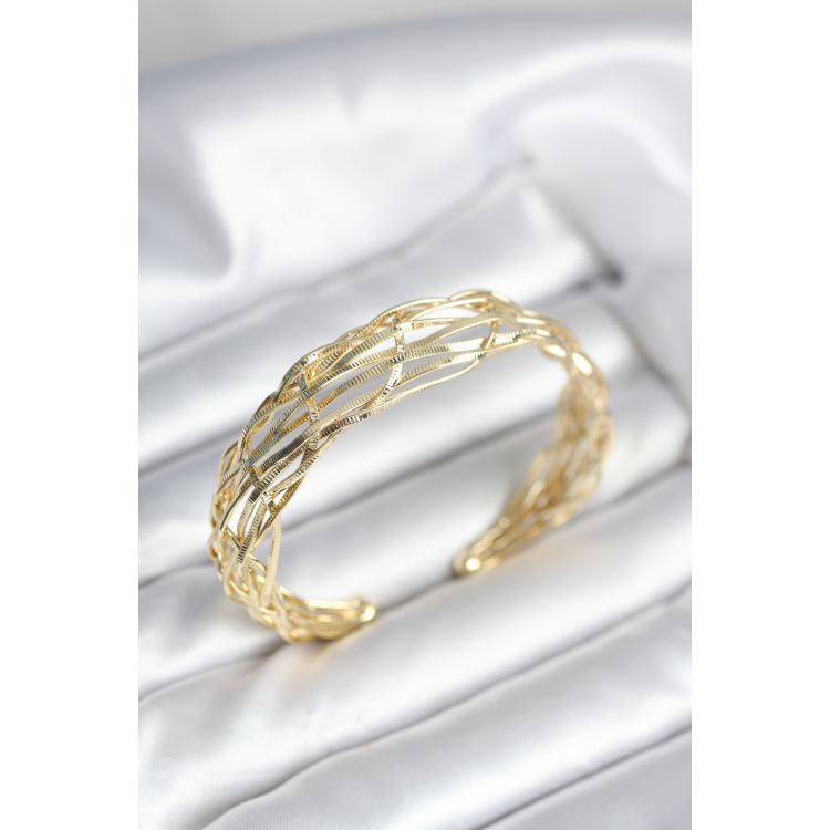 Gold Renk Pirinç Vintage Kadın Bileklik 5886
