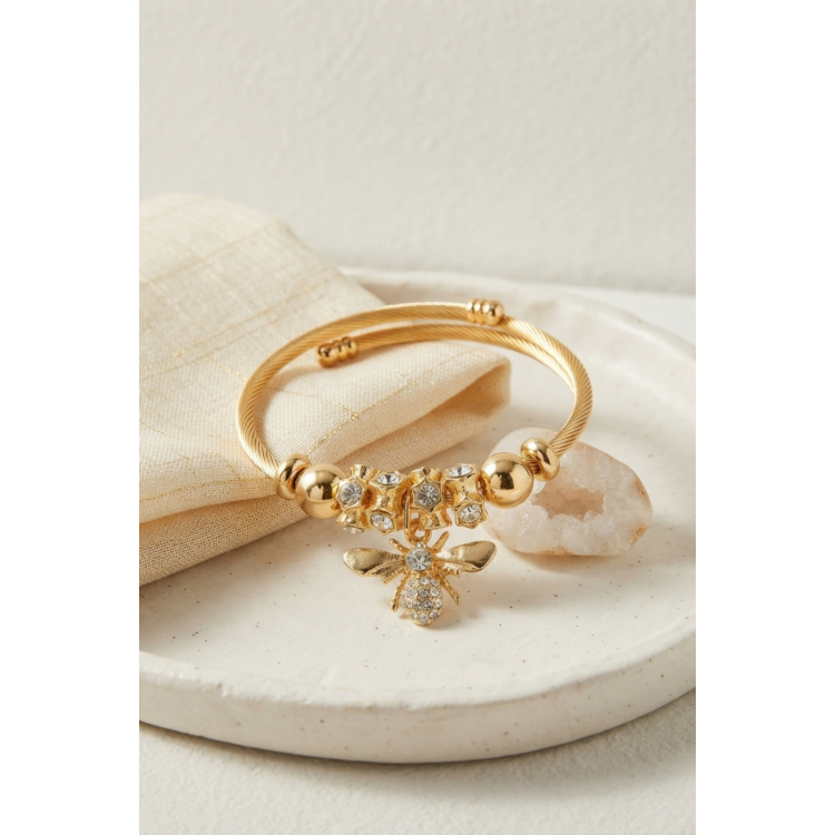 Arı Model Gold Renk Charm Bileklik 5886