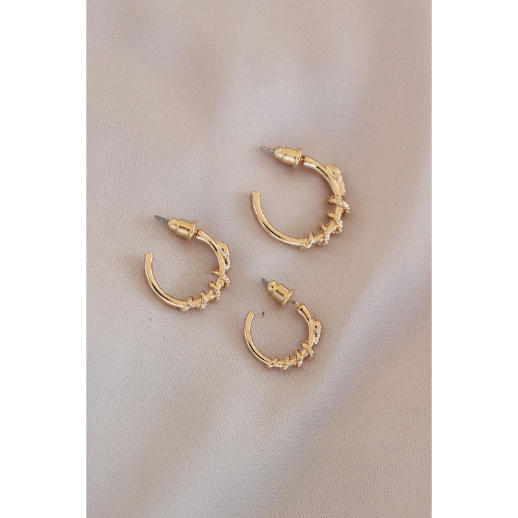 Gold Renk Yılan Model Metal Küpe Seti 5886