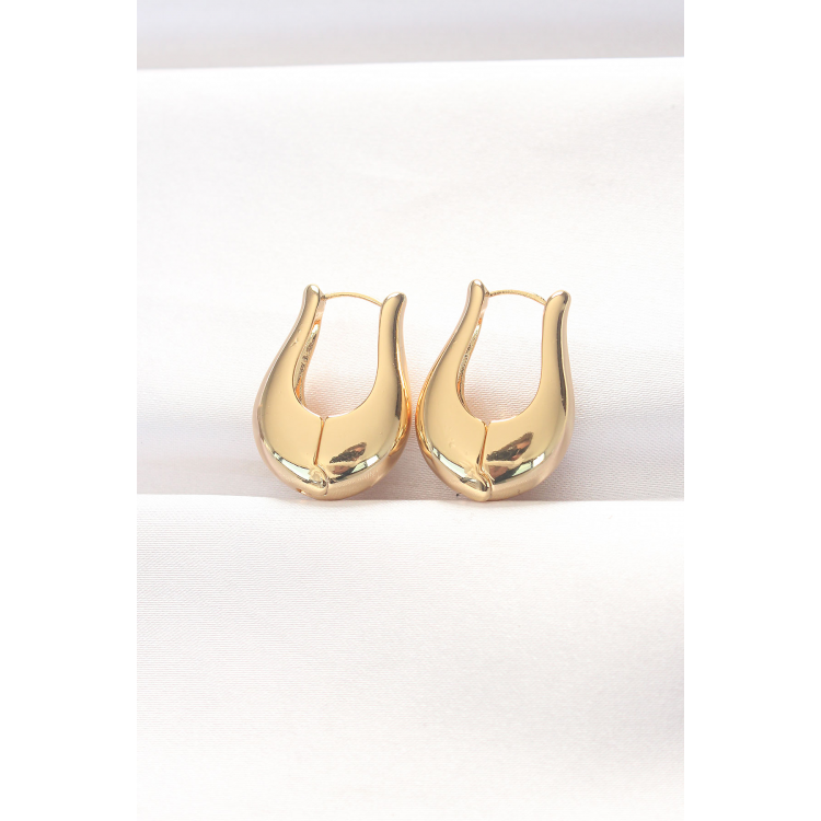 Pirinç Gold Renk Bombeli Küpe 5886