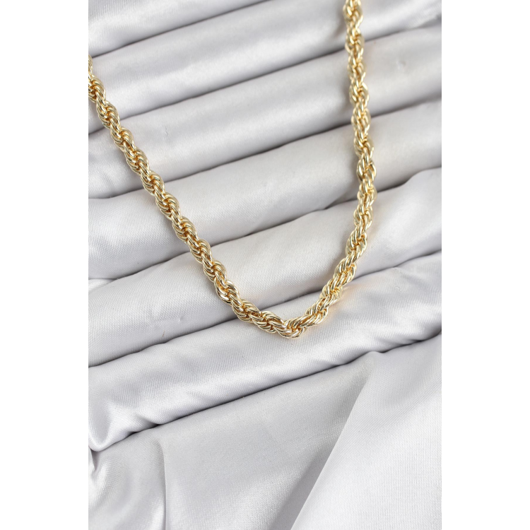 CM Burgu Model Gold Renk Pirinç 60 cm Kadın Kolye 5886