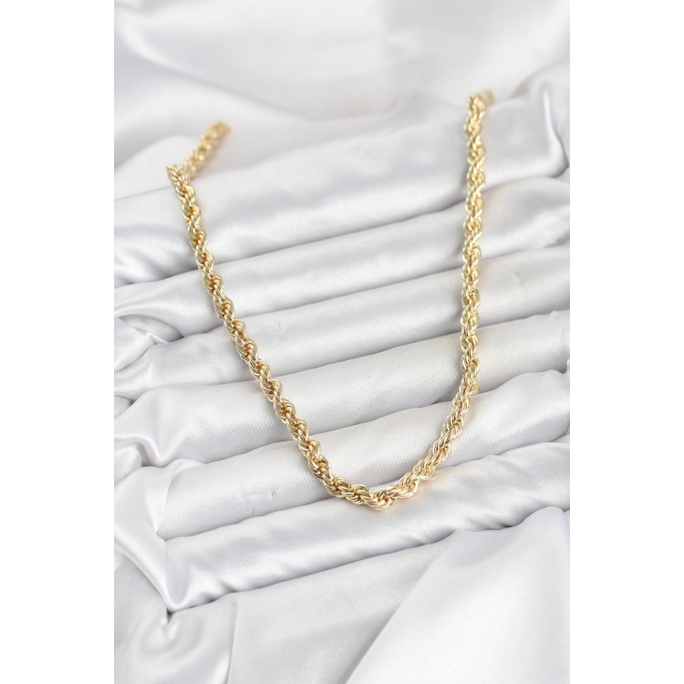 CM Burgu Model Gold Renk Pirinç 60 cm Kadın Kolye 5886