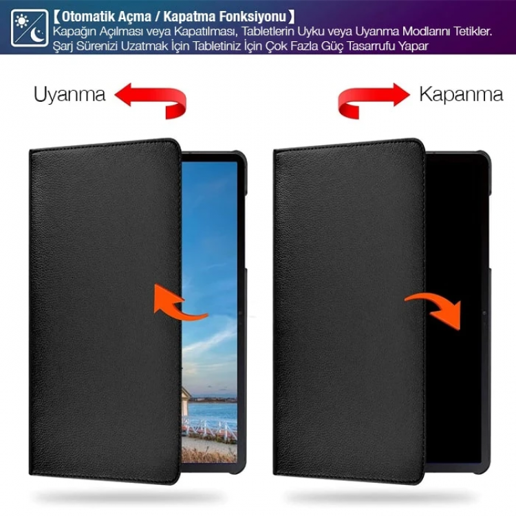 SM GalaxyTab S7 2020 12.4 (T970-T975-T976) 360 Derece Döner Standlı Kılıf-(5775)