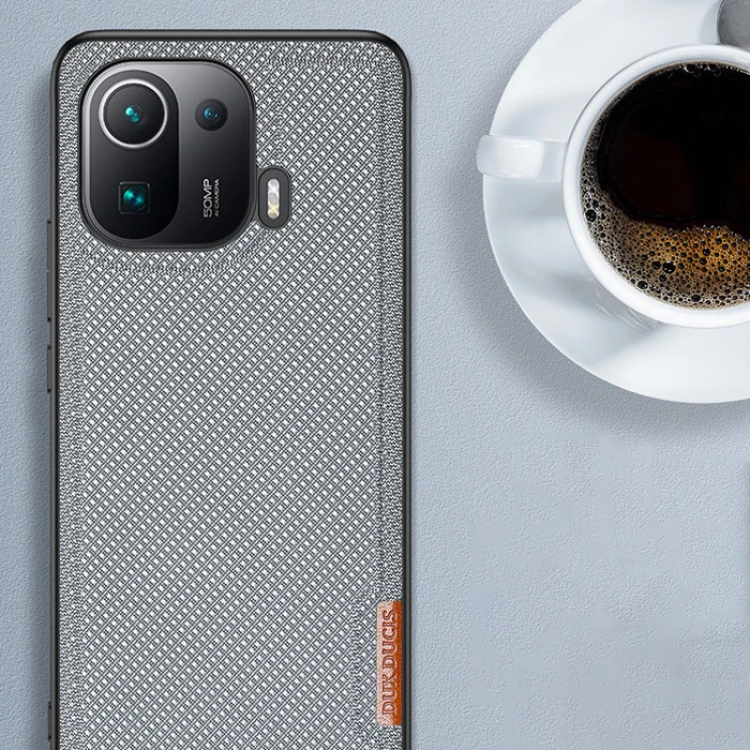 Dux Ducis Fino Serisi Xiaomi Mi 11 Pro Kılıf Premium Dokuma Silikon Kılıf-(5775)