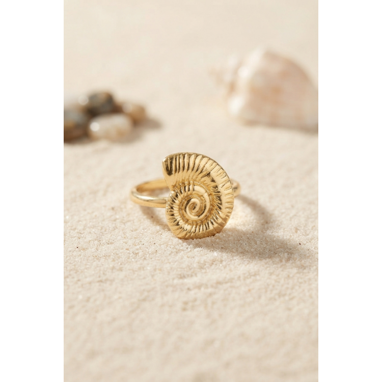 Nautilus Tasarım Gold Renk Kadın Yüzük 5886