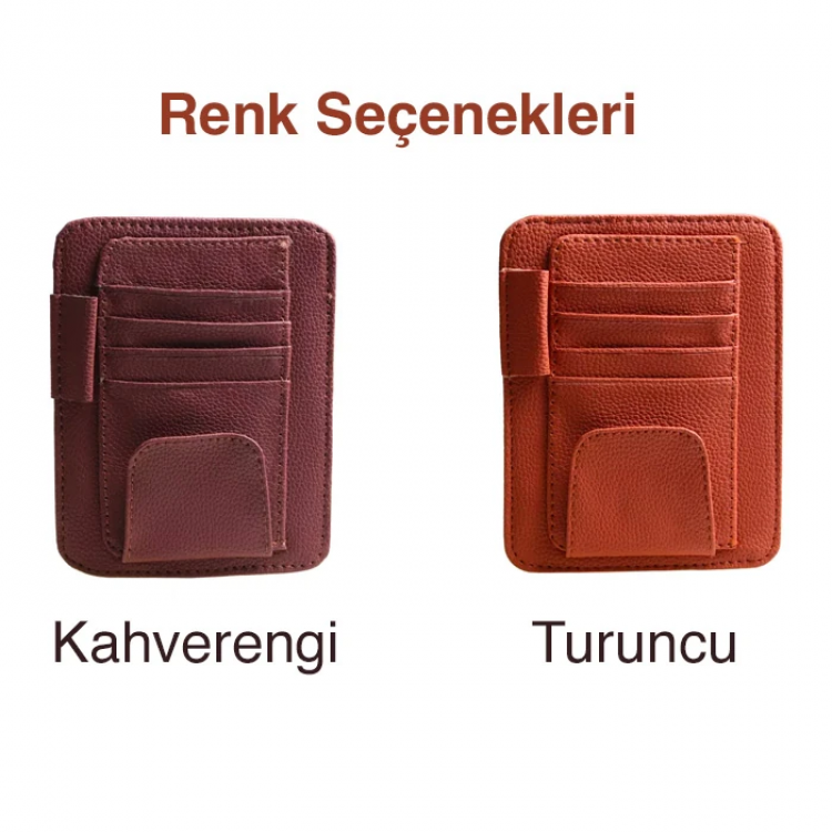 Ally Araç Oto Güneşlik Organizeri Suni Deri Kart Kalem Düzenleyici-(5775)